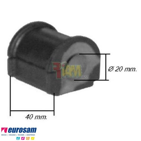 Boccola D.20 L.40 gomma stabilizzatrice post Iveco Daily 35/50 Tutti tipi