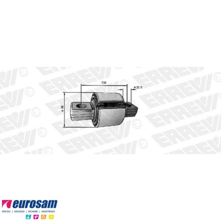 Perno gommato D.89 L.172 barra stabilizzatrice post Mercedes Atego I e II Actros Mp1/2 Axor I e II