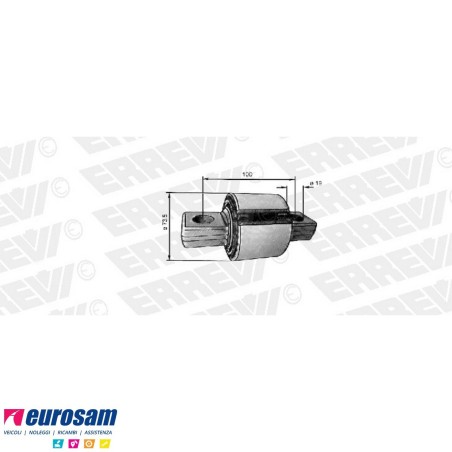 Perno gommato D.74 L.140 barra stabilizzatrice ant Mercedes Actros Mp1/2 Axor