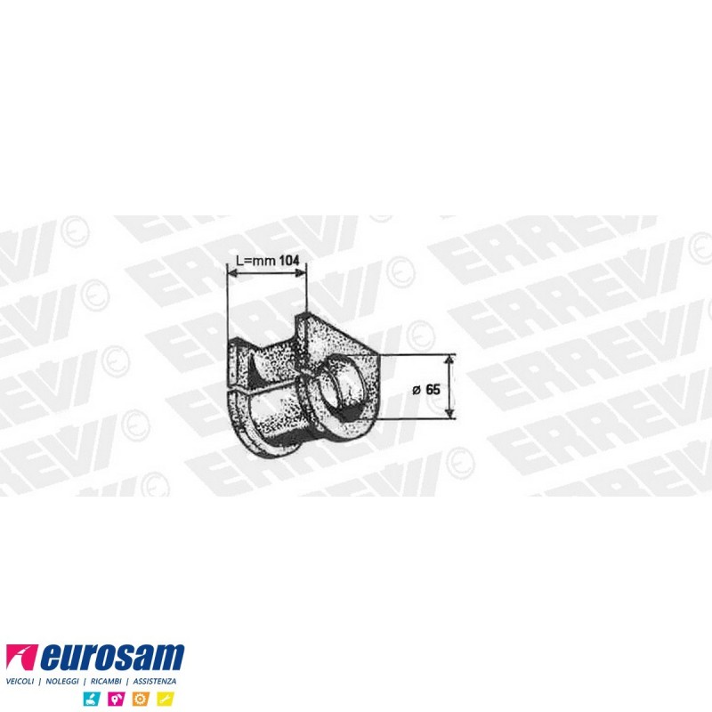 Boccola D.65 L.104 gomma stabilizzatrice ant Scania 4 Serie 1344190
