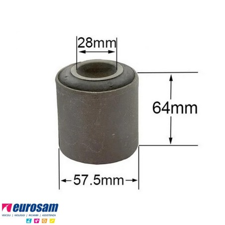 Boccola D.28x57,7 L.64 ferro-gomma barra stabilizzatrice Volvo F FH FL FM