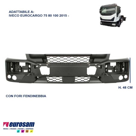paraurti anteriore iveco eurocargo 75 80 100 2015 con fori fendinebbia