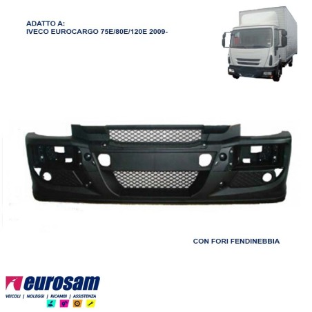 paraurti anteriore iveco eurocargo 2009 75e 80e 120e con fori fendi