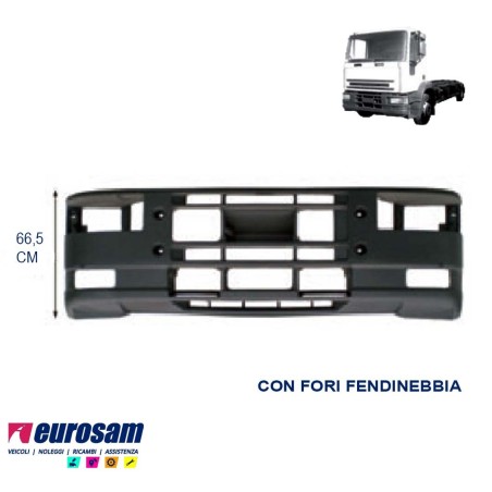 paraurti anteriore iveco eurocargo 150 180 grigio scuro con fori fendi