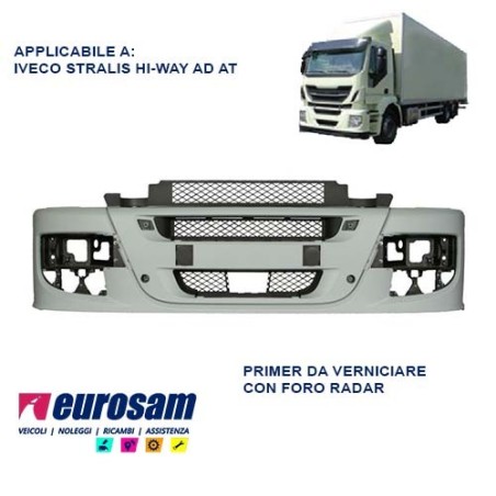 paraurti anteriore iveco stralis 2013 hi-way ad at primer con foro radar