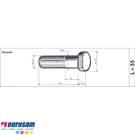 Colonnetta ruota anteriore m18x1,5 lunghezza 68 Mercedes confezione 10 pezzi
