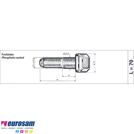 Colonnetta ruota anteriore 7/8 lunghezza 70 Scania 2 serie confezione 10 pezzi