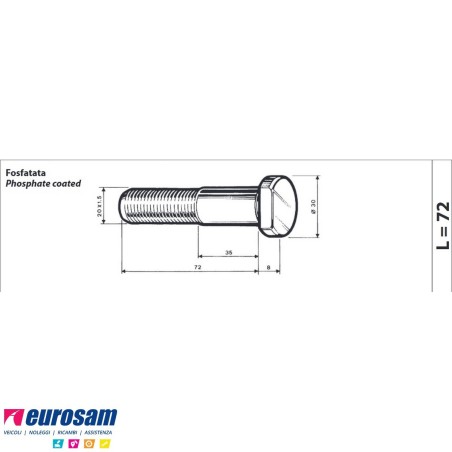 Colonnetta ruota posteriore m22x1,5 lunghezza 80 Mercedes confezione 10 pezzi