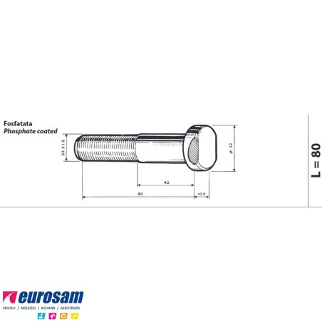 Colonnetta ruota anteriore m22x1,5 lunghezza 90,5 Mercedes confezione 10 pezzi