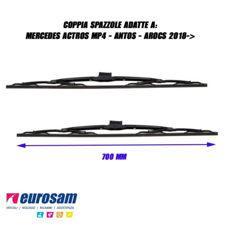 Coppia spazzole tergicristallo 700 mm Mercedes Actros Mp4 Antos Arocs 2018-