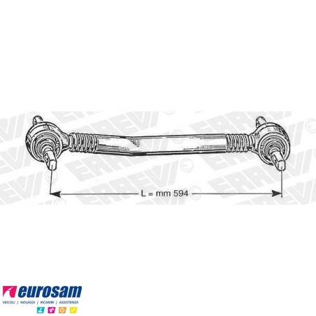 Barra di reazione L.594 posteriore Iveco Eurotech/star/trakker Stralis