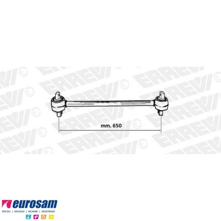 Barra di Reazione Posteriore L.650 per Iveco Eurocargo e Tector | Tubo Ø 32 mm