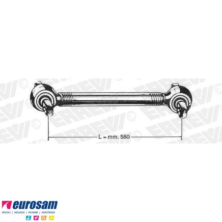 Barra di reazione L.580 posteriore Iveco Turbotech Turbostar tipo Lemforder