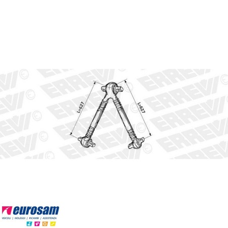 Trapezio di reazione L.627 Man E2000 F2000 TGA TGM TGS TGX pneumatico