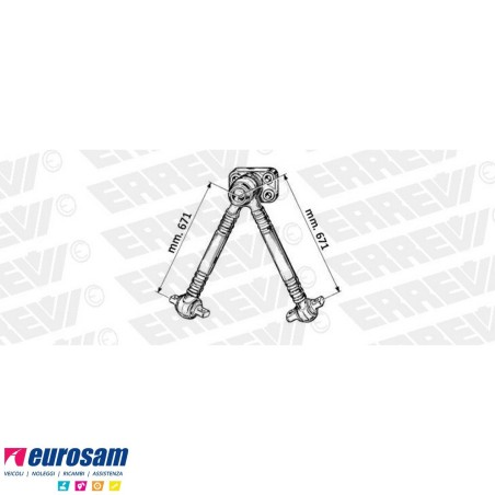 Trapezio di reazione L.671 Volvo FH FM pneumatico