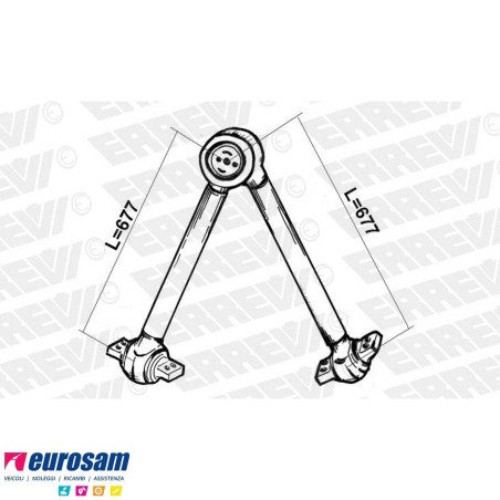 Trapezio di reazione L.677 Volvo FH FM pneumatico