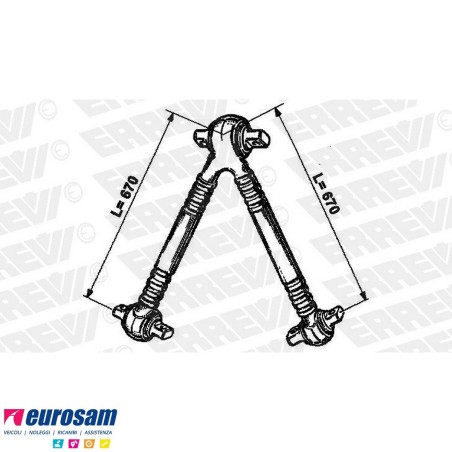 Trapezio di reazione L.670 Mercedes Actros pneumatico
