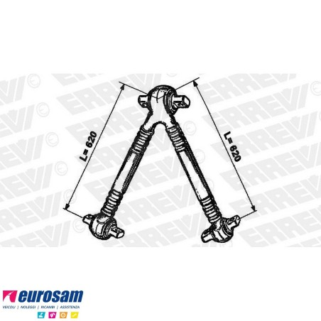 Trapezio di reazione L.620 Mercedes Actros pneumatico