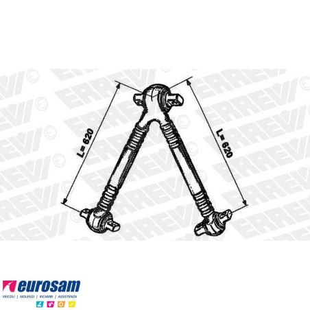 Trapezio di reazione L.620 Mercedes Actros Atego Axor pneumatico