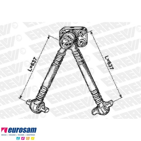 Trapezio di reazione L.637 Man F90 F2000 pneumatico