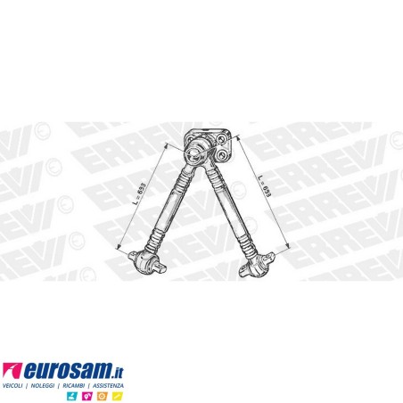 Trapezio di reazione L.693 Man F90 L2000 M2000 pneumatico