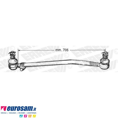 Tirante sterzo completo Iveco 100.13-100F13 con servosterzo cabina ribaltabile 2S L.705
