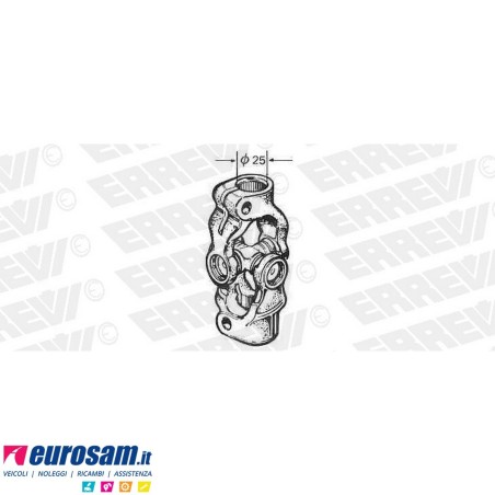 Giunto piantone sterzo Fiat Iveco 170 190 300 330 Gamma zeta D.int 25 L.120
