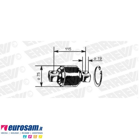 Kit revisione trapezio barra reazione D.75 F.19 L.115/150 Renault Premium II Kerax