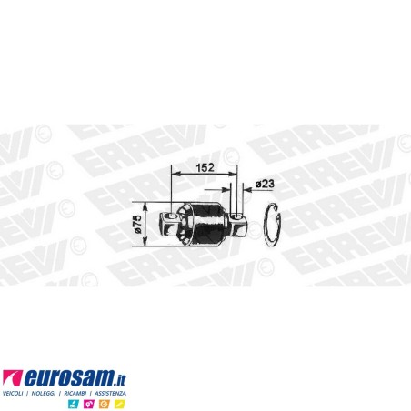 Kit revisione trapezio barra reazione D.75 F.23 L.152/192 Daf 95XF CF65/75/85 LF55 XF95/105