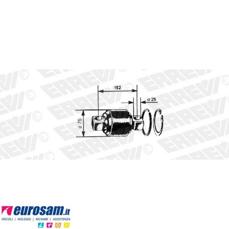 Silentblock trapezio barra reazione D.85 F.25 L.130/172 Man F2000 TGA TGS TGX TGM TGS