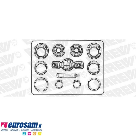 Kit revisione barra reazione D.72 L.130/166 Iveco 175.24 190.30/.38 Turbostar/tech Bus City/Euroclass