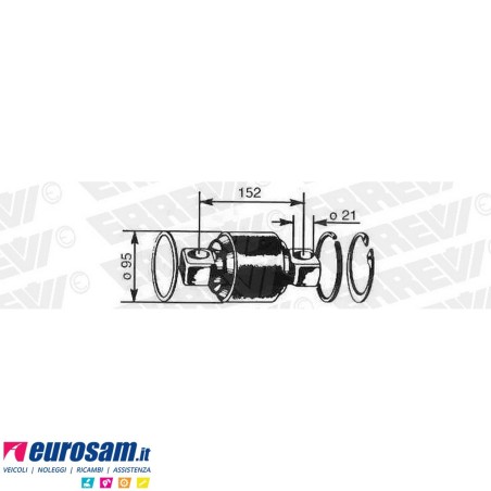 Silentblock barra reazione D.95 F.12 L.152/196 Iveco Eurotrakker Mp e Cursor