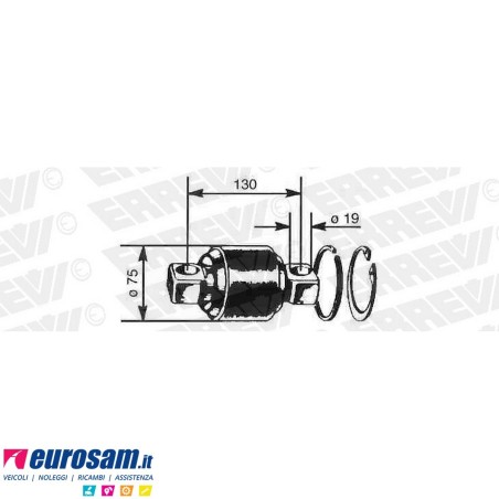 Silentblock barra reazione D.75 F.19 L.130/167 Iveco Eurocargo Eurostar/tech/trakker cursor Stralis Irisbus