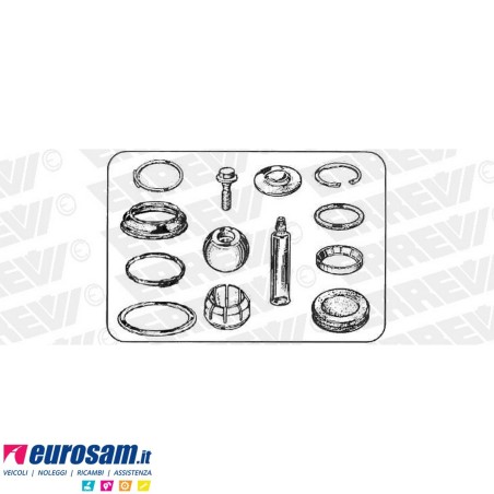 Kit revisione trapezio reazione parte centrale Iveco Eurotech/star tipo Trw