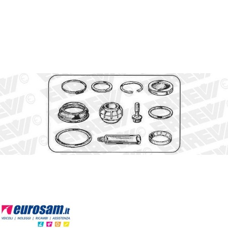 Kit revisione trapezio reazione parte centrale Iveco Eurocargo/tech/star/trakker Stralis