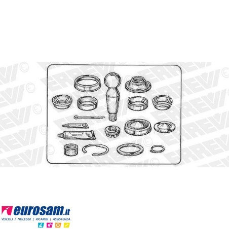Kit revisione trapezio reazione c/perno Mercedes T2/L LB/LAS/LA/LAK/LK/LAB