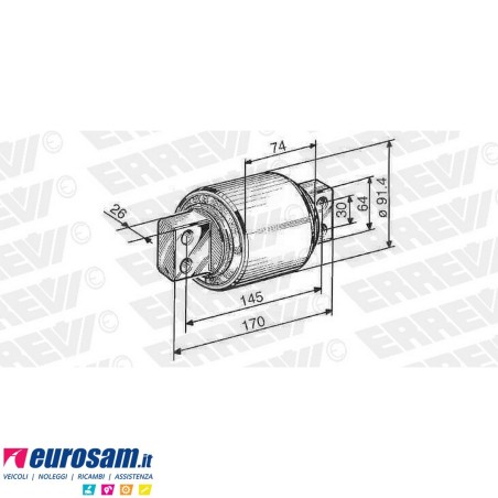 Perno gommato D.91 revisione Trapezio reazione parte laterale Volvo F FL7/10 FH12 FM7/12 F16 4x2