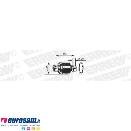 Silentblock barra reazione D.85 F.25 L.150 /196 Volvo B7/9/11/13