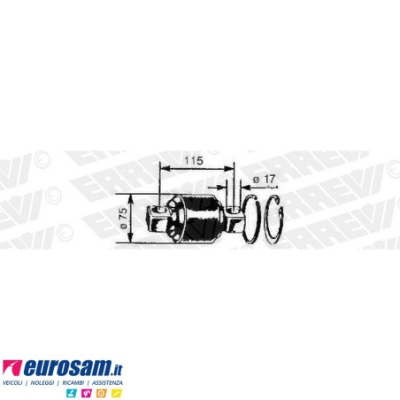 Kit revisione trapezio barra reazione D.75 F.17 L.115/150 Volvo FM9 FM12 FH12/16 FL6