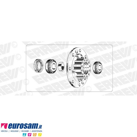 Kit Mozzo ruota posteriore Iveco Eurocargo 80/100E15/E18/E21 180E21 Tector 100E17/E18/E21 con cuscinetti e paraolio