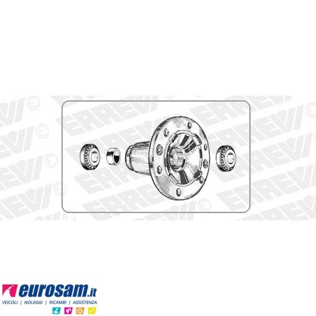 Kit Mozzo ruota anteriore Iveco Eurocargo 65/75E12/E14/E15 Tector 75E13/E15/E17/E18 con cuscinetti e paraolio