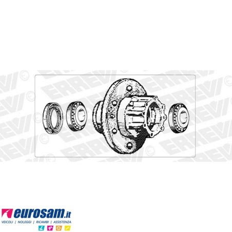 Mozzo ruota posteriore Iveco TurboDaily 59.12 Eurocargo 60/65/75E Tector 75E13/E15/E18 con cuscinetti OE quality e paraolio