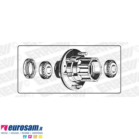 Kit mozzo ruota posteriore IVECO NEW DAILY 30/35.8 TURBODAILY 35.10/.12 con cuscinetti OE quality e paraolio