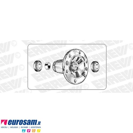Kit Mozzo ruota anteriore Iveco Eurocargo 120/130/260E15/E15H/E18/E23 Tector 130E18/E24/E28 con cuscinetti e paraolio