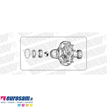 Kit Mozzo ruota anteriore Iveco Eurocargo Tector 170E18/E21/E23/E24/E27/E28 Eurotech/Star/Trakker Stralis Cursor con cuscinetti