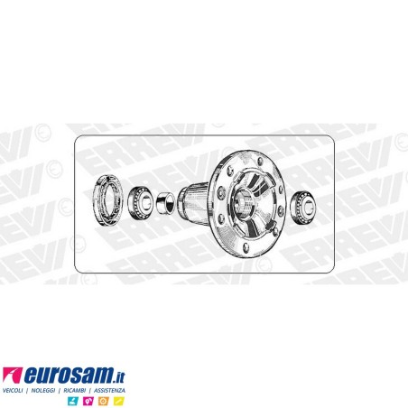 Mozzo ruota anteriore Iveco Eurocargo 130/150/280/320E15/E18/E23/E27 con cuscinetti e paraolio