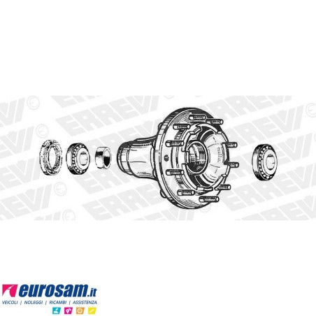 Kit Mozzo ruota anteriore Iveco Eurotech/star/trakker Cursor Stralis con cuscinetti paraoli colonnette