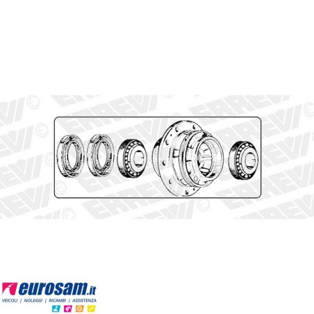 Mozzo ruota posteriore Iveco Eurotech Eurostar Eurotrakker Cursor con cuscinetti e paraoli