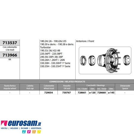 Mozzo ruota nudo Adige Viberti Austeras assale auto/sterzante massa frenante 160mm con colonnette