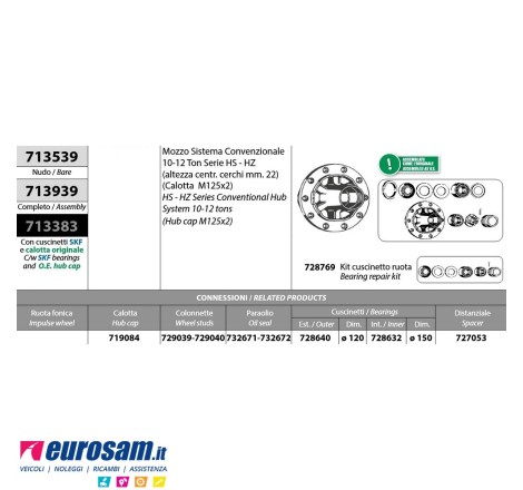Mozzo ruota assale Bpw...